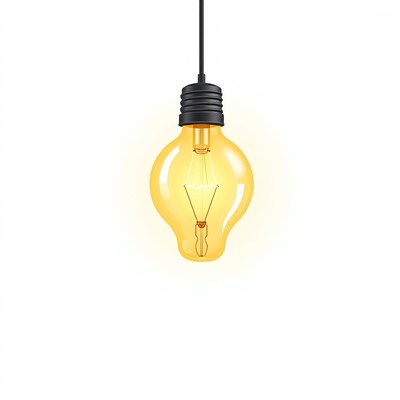 A hanging light bulb