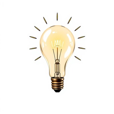 A lightbulb with a shining filament