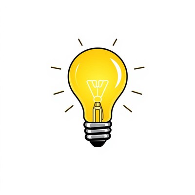 A bright yellow lightbulb