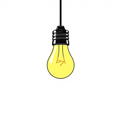 A simple light bulb hanging