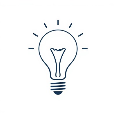 A hand drawn lightbulb illustration