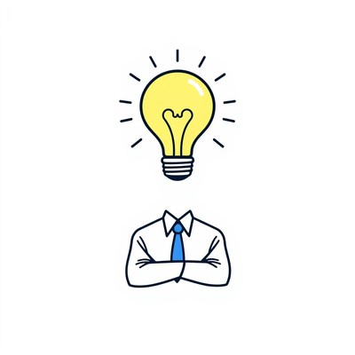 A businessman with a lightbulb