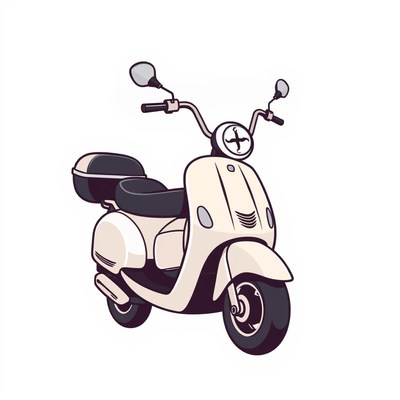 White scooter illustration