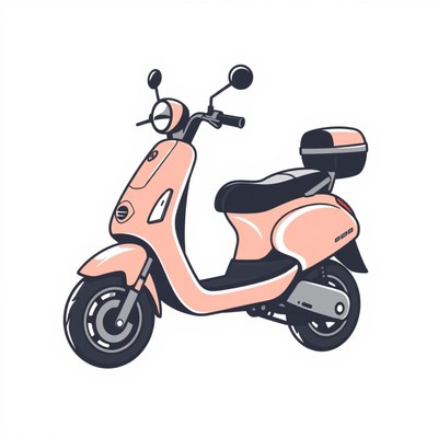 Pink scooter illustration