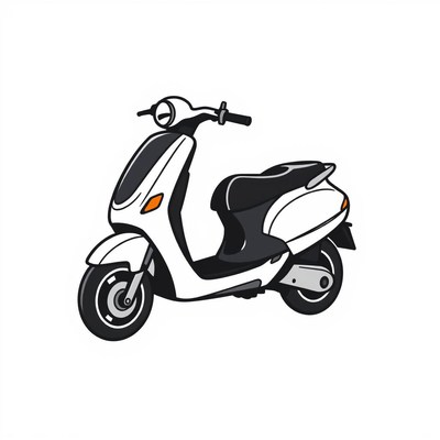 White scooter illustration
