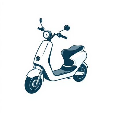 White electric scooter illustration
