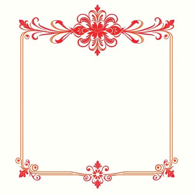 Red and gold floral frame
