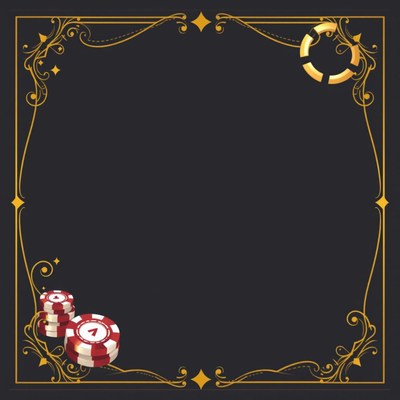 Gold frame with poker chips