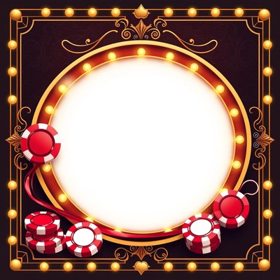 Casino sign with lights and chips