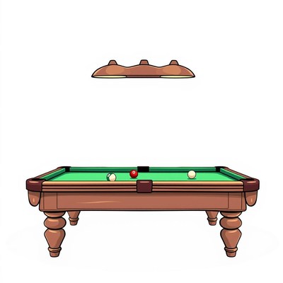 A pool table with balls