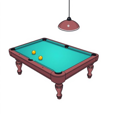 Pool table with two balls
