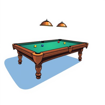 A pool table with balls