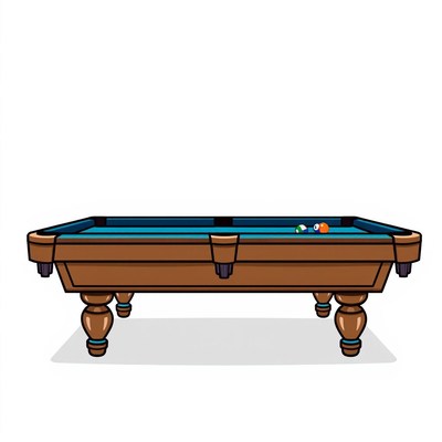 A pool table with balls