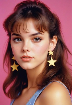 Woman with star earrings