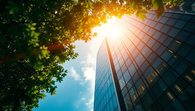 Tall building under a sunny sky