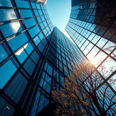 Skyline view of modern skyscrapers