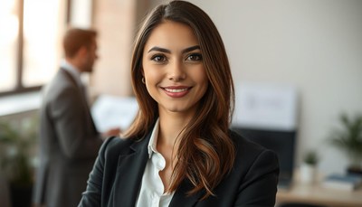 Woman smiling in office