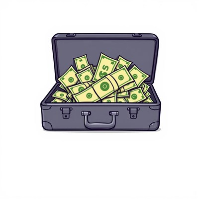 A suitcase full of cash