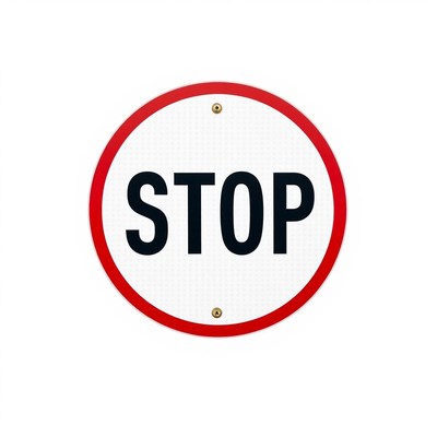 A stop sign with a red border