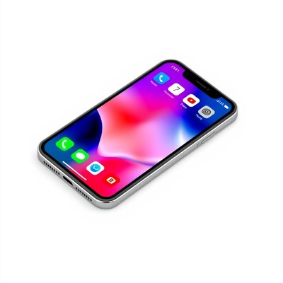 A smartphone with a colorful abstract background
