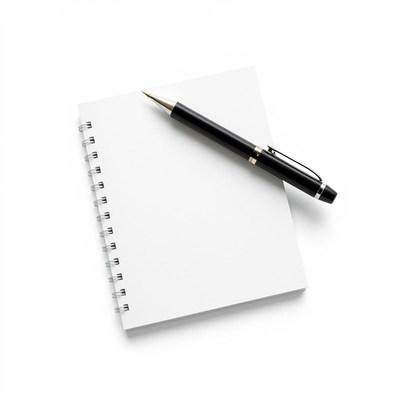 A blank notepad and pen ready for writing