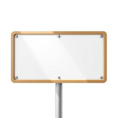 A blank sign stands on a pole
