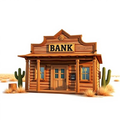A wooden bank stands in the desert