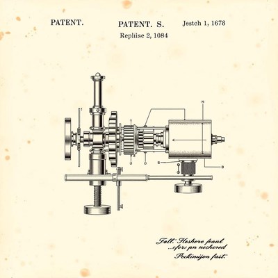 A patent drawing of a machine from 1884
