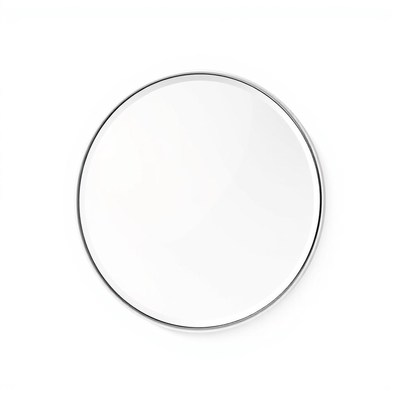 A simple, round plate sits on a white background