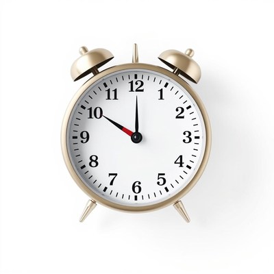 An alarm clock set to 12 o'clock