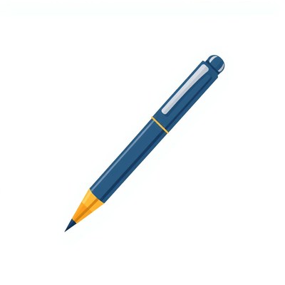 A blue pen on a white background
