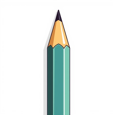 A green pencil with a sharp point