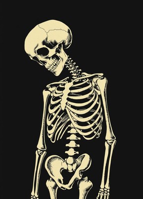 A detailed drawing of a skeleton