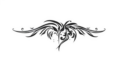 A black and white floral design