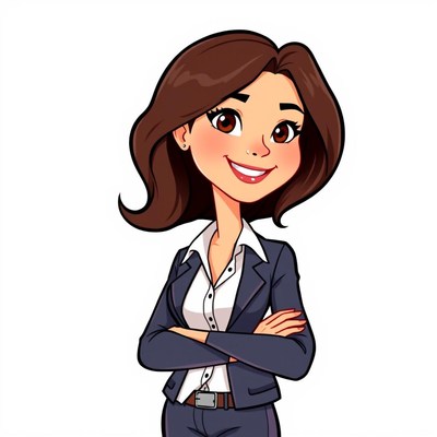 A businesswoman stands with her arms crossed