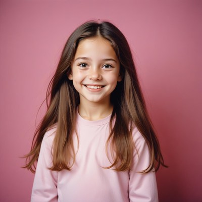 A young girl smiles for the camera