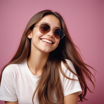 A woman smiles while wearing sunglasses
