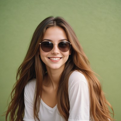 A woman smiles while wearing sunglasses