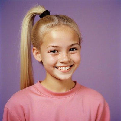 A young girl smiles for the camera