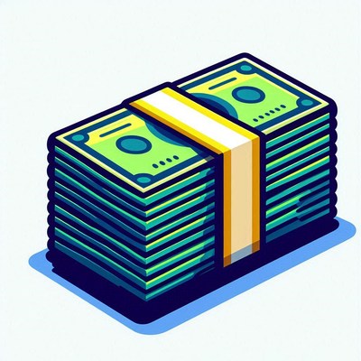 A stack of cash is secured with a yellow band