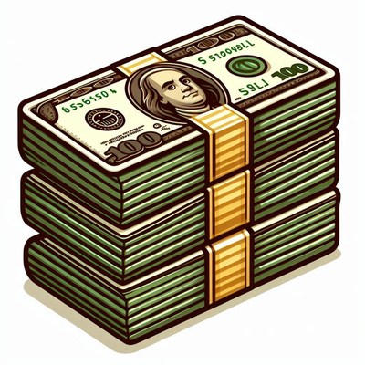 A stack of hundred dollar bills
