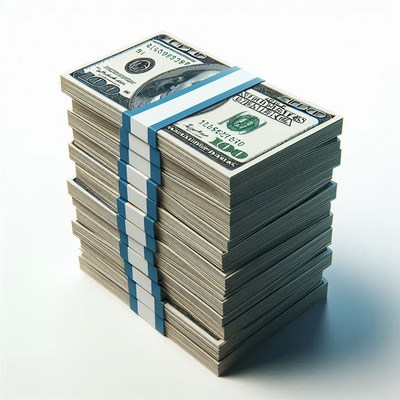 A stack of hundred dollar bills