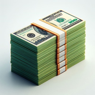 A stack of hundred dollar bills