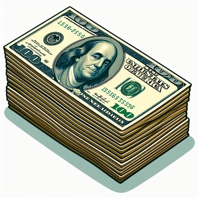 A stack of hundred dollar bills
