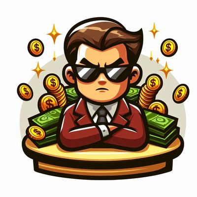 A man in shades sits cross-armed with cash