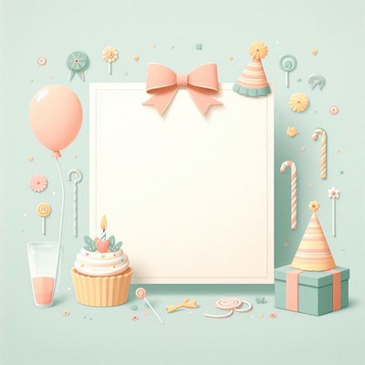A birthday card with decorations