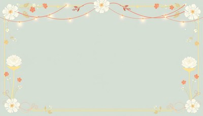A floral frame with lights