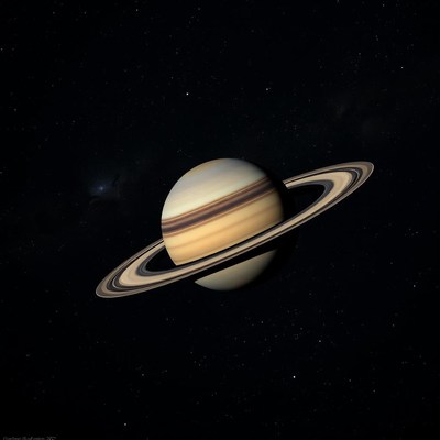 Saturn's rings are visible in this image taken from space