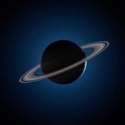 Saturn with its rings in space