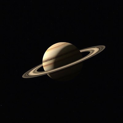 Saturn with its rings in space